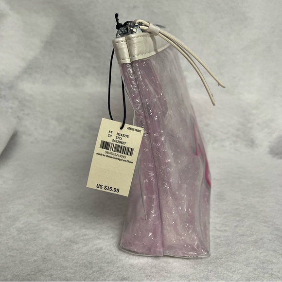 NEW VICTORIA SECRET PINK Clear Make Up Bag Cosmetic Pouch Heart Bubble Wrap - Picture 4 of 8